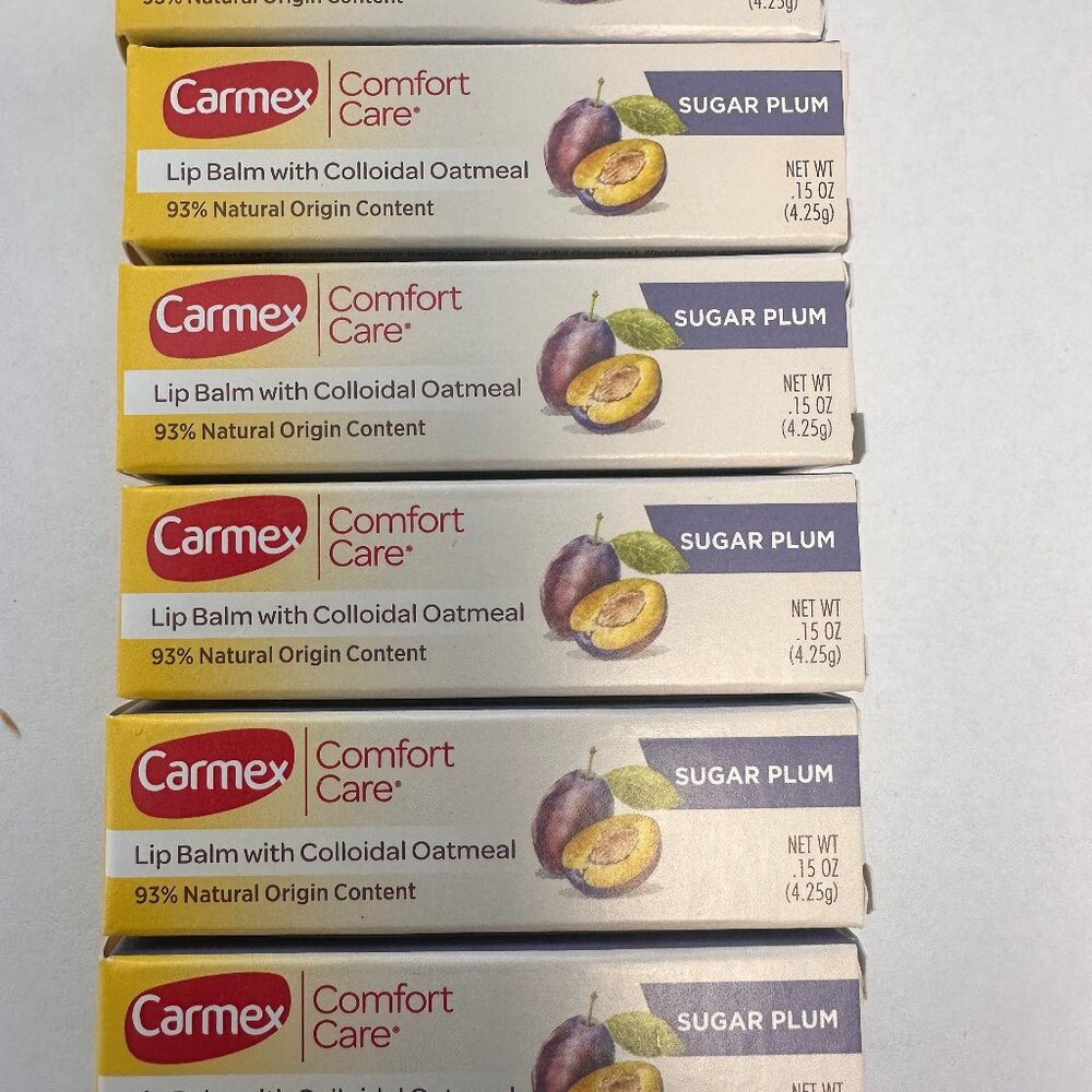 6-CARMEX COMFORT CARE SUGAR PLUM LIP BALMS NEW IN BOX